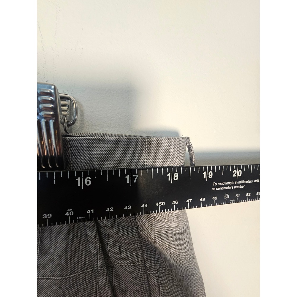 [Business Casual] Calvin Klein Dress Pants Mens 36x30 Grey Windowpane Trousers - Picture 6 of 8